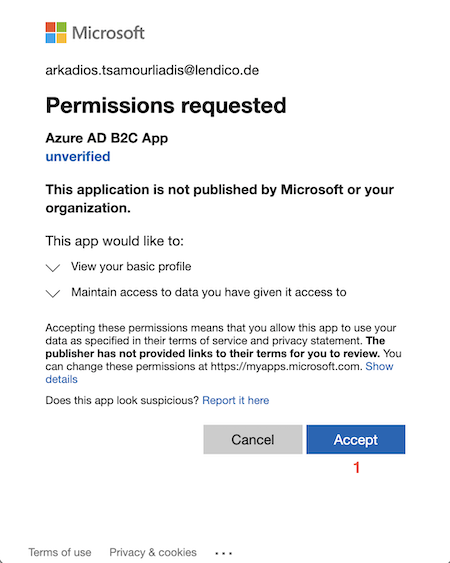 Authorise Azure AD B2C App